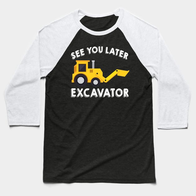 Excavator Kids Shirt  Boys Excavator Dig Tee Baseball T-Shirt by Danielsmfbb